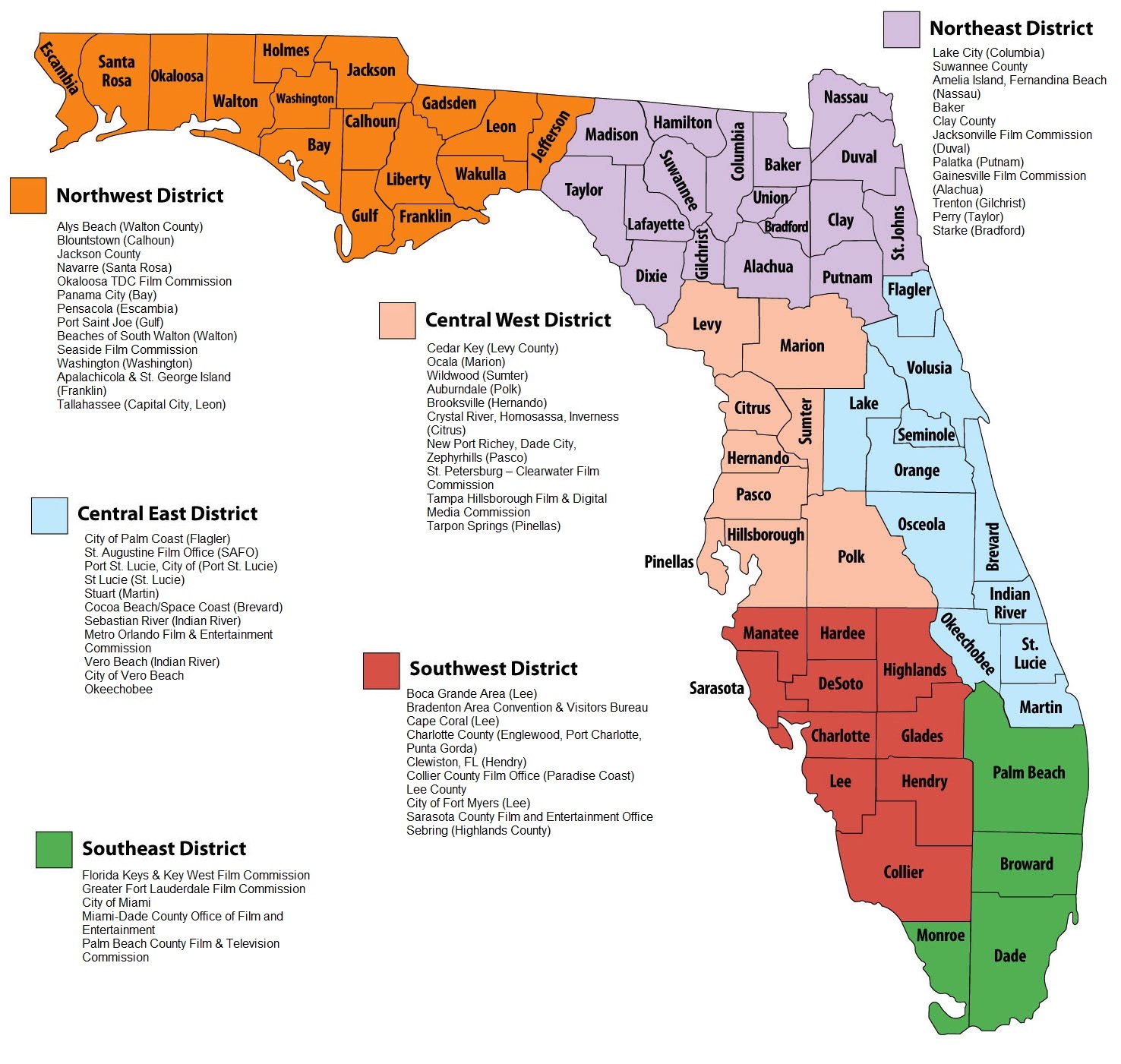Map of Florida cancer screening locations